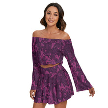 Load image into Gallery viewer, Enchanted Vines and Velvet Scales Off-shoulder Top + Skirt Set
