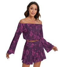 Load image into Gallery viewer, Enchanted Vines and Velvet Scales Off-shoulder Top + Skirt Set
