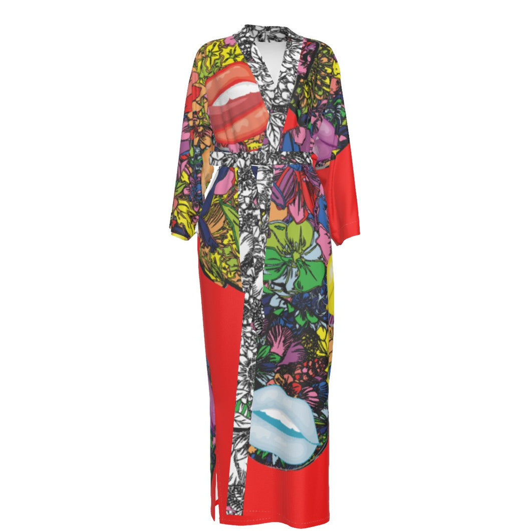 Bold Lip Blossom Robe