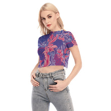 Load image into Gallery viewer, 1998 Hibiscus Mesh Crop Top
