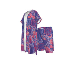 Load image into Gallery viewer, 1998 Hibiscus Satin Pajama Set
