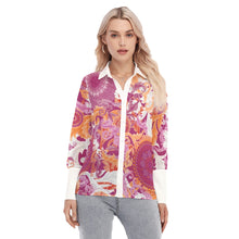 Load image into Gallery viewer, 2018 Sunset Mesh Button Up Blouse
