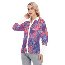 Load image into Gallery viewer, 1998 Hibiscus Mesh Button Up Blouse
